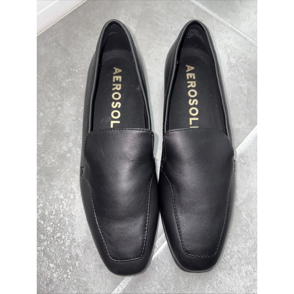 Panes Aerosols Women's Black Slip On Loafer Leather Upper Size 6.5
